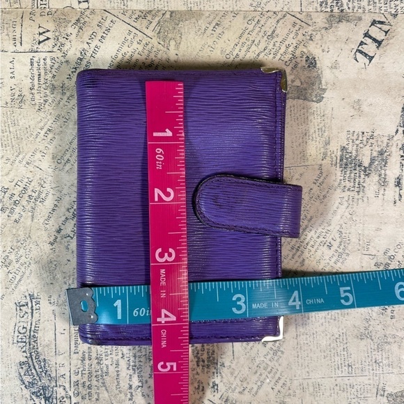 Nina Ricci Purple Leather Fold  Wallet Made in Italy - Picture 12 of 12